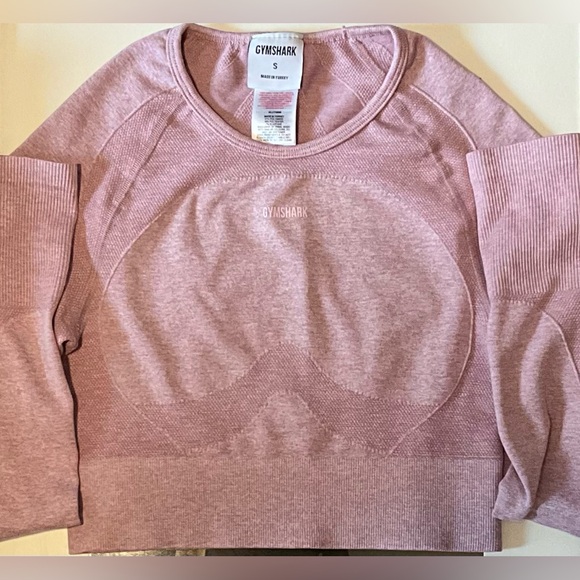 GYMSHARK Pink Flex Sports Long Sleeved Crop Top Size Small - Picture 7 of 7